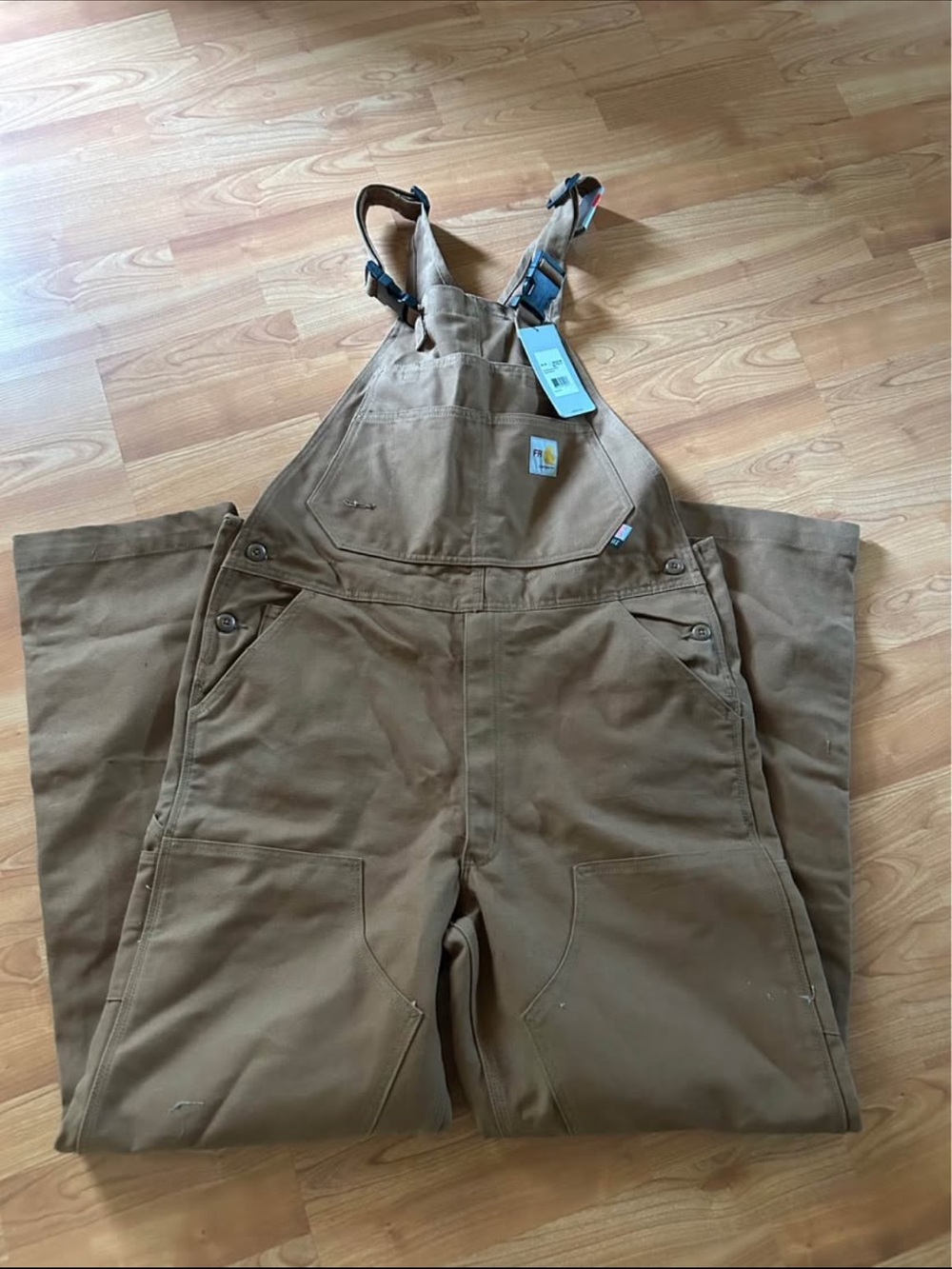 Carhartt Tan Duck Canvas Bib Overalls